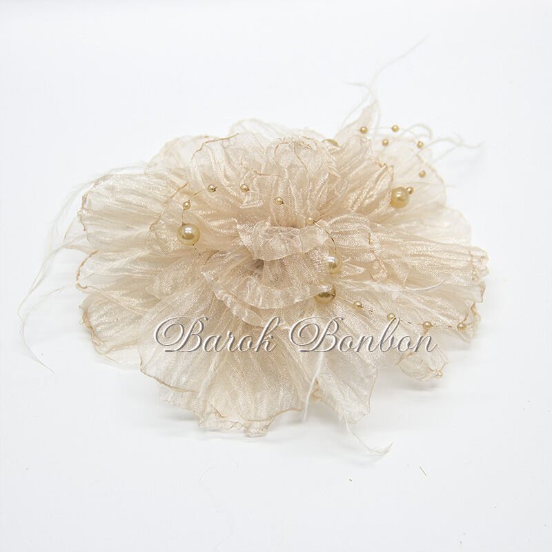 ŞİFON KAPİÇİNO İNCİLİ BOHÇA SÜSÜ