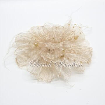 ŞİFON KAPİÇİNO İNCİLİ BOHÇA SÜSÜ