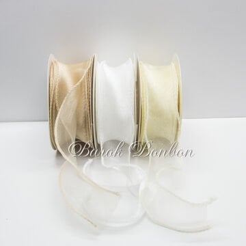 4 CM KREM ŞİFON 9 Metre