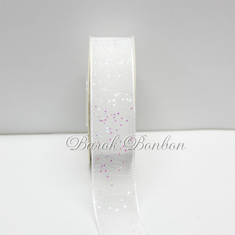 2,5 CM BEYAZ ŞİFON PULLU 9,5 MT