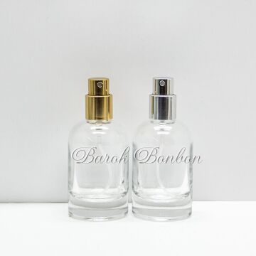 30 CC GÜMÜŞ FISFISLI CAM  KOLONYA ŞİŞESİ