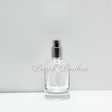 30 CC GÜMÜŞ FISFISLI CAM  KOLONYA ŞİŞESİ