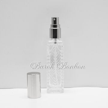 GÜMÜŞ SPREYLİ CAM KOLONYA ŞİŞE 10 ML.