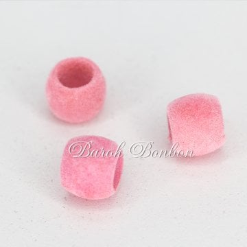 KADİFE DELİKLİ BONCUK 25 ADET PEMBE