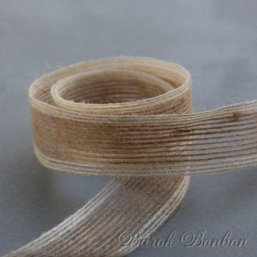 2,5 CM KREM ÇİZGİLİ JÜT KURDELE 10 METRE
