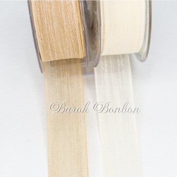 NOPELİ KURDELA KREM 2,5 CM 20 METRE